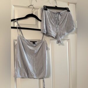 Victoria's Secret Light Gray Lace-Trim Tank